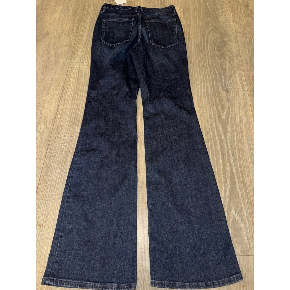 Good American Good Flare Jeans Dark Indigo Blue long High Rise Size 10/30 NEW